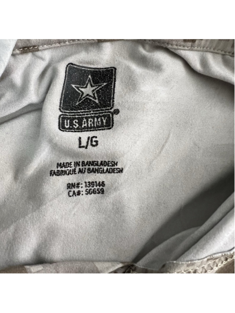 US Army Hoodie Hooah Men’s Large Desert Digital Camo Hooded Shirt Lightweight - Picture 4 of 5